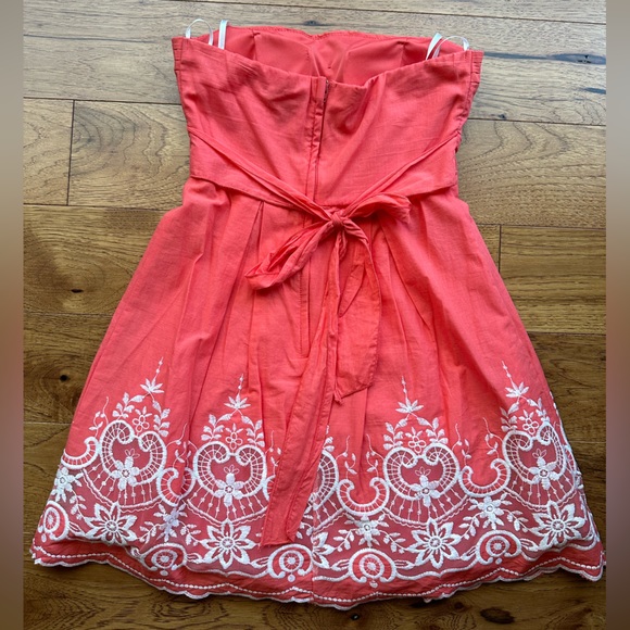 Dillards Jodi Kristopher Strapless Coral Dress Size 5 - Picture 11 of 11